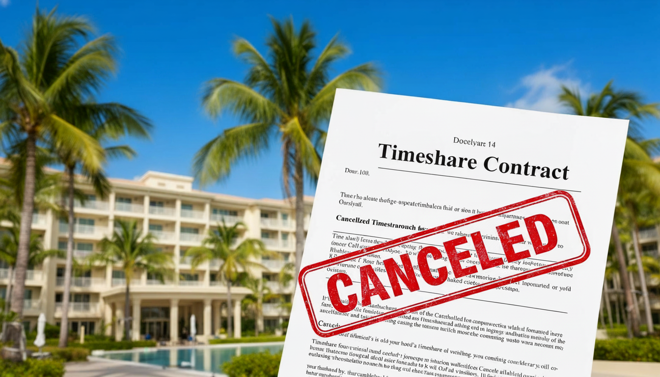 Timeshare contract with cancelled stamp